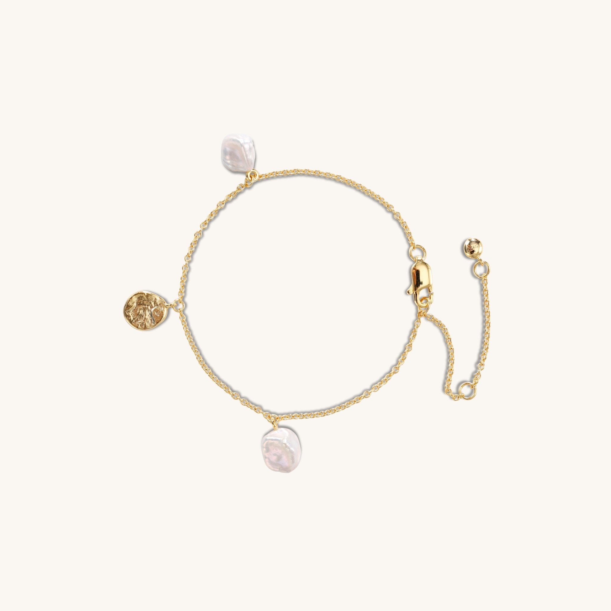 Vitality Glow - Pearl & Gold - Plated Bracelet - Muditalume.online store